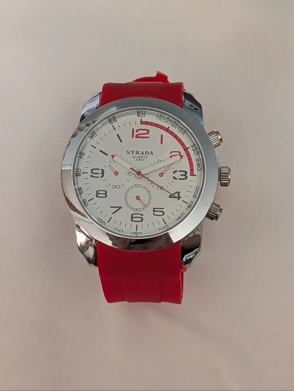Strada Red Silicone Strap Men’s Watch